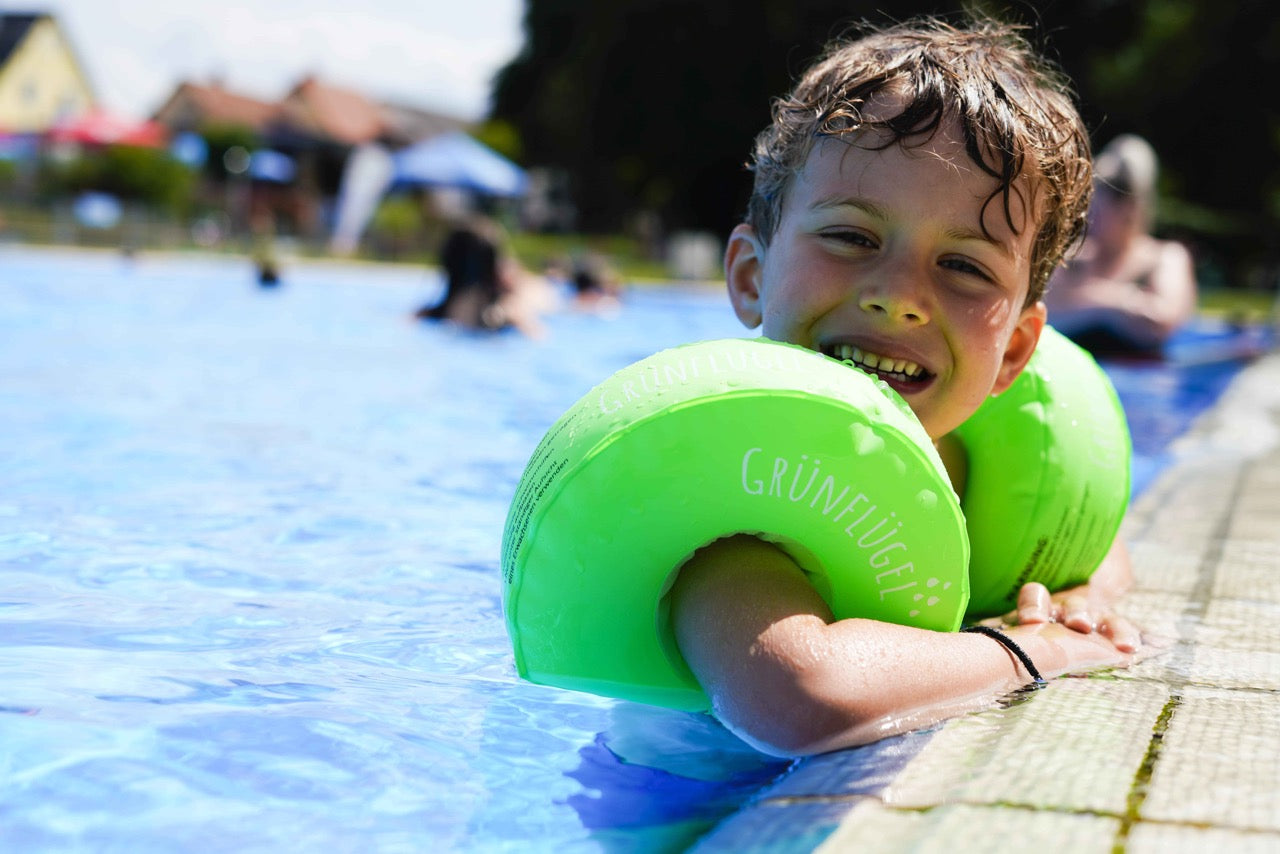 Schwimmflügel kaufen – BIO-TPU Grünflügel für Kinder 1-6 Jahre – CE-geprüft